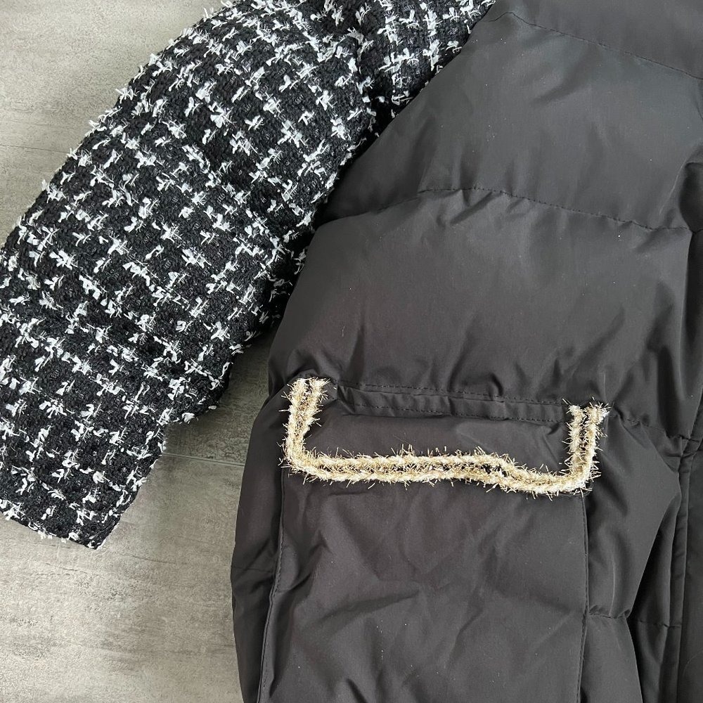 Elegant Black and White Puffer Jacket - Picture 3 of 8